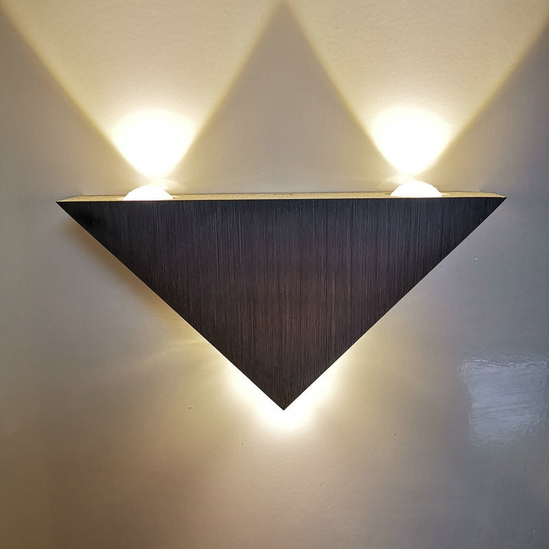 ELECTROPRIME 3W Aluminum Triangle Wall Lamp Home Lighting Indoor Outdoor Decoration Light, AC 85-265V(Warm White)