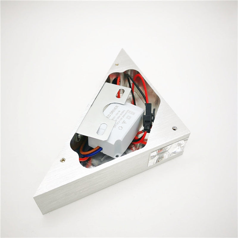 ELECTROPRIME 3W Aluminum Triangle Wall Lamp Home Lighting Indoor Outdoor Decoration Light, AC 85-265V(Warm White)