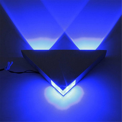 ELECTROPRIME 3W Aluminum Triangle Wall Lamp Home Lighting Indoor Outdoor Decoration Light, AC 85-265V(Yellow Light)