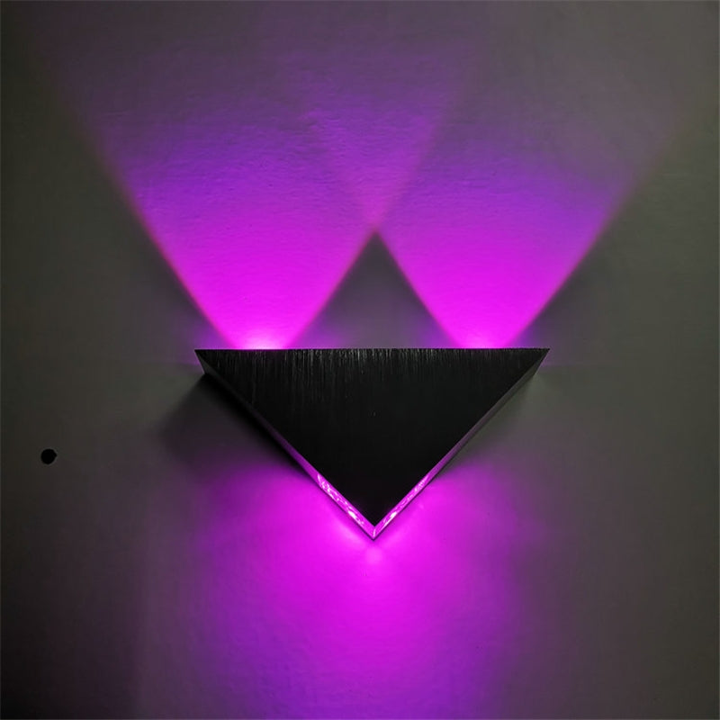 ELECTROPRIME 3W Aluminum Triangle Wall Lamp Home Lighting Indoor Outdoor Decoration Light, AC 85-265V(Purple Light)