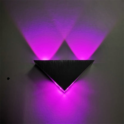 ELECTROPRIME 3W Aluminum Triangle Wall Lamp Home Lighting Indoor Outdoor Decoration Light, AC 85-265V(Purple Light)