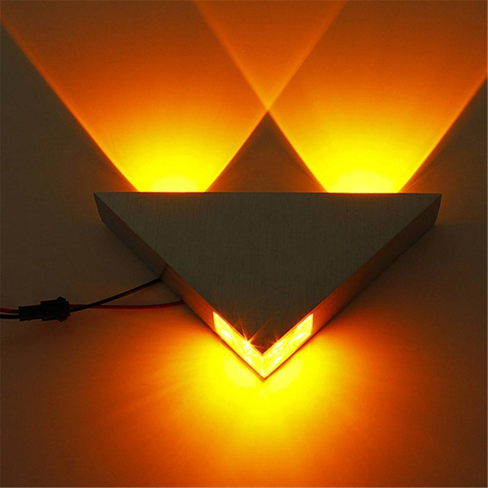 ELECTROPRIME 3W Aluminum Triangle Wall Lamp Home Lighting Indoor Outdoor Decoration Light, AC 85-265V(Mixed Colour Light)
