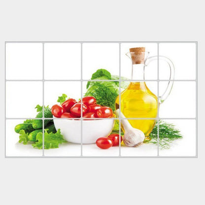 ELECTROPRIME 2PCS Vegetable Kitchen Stickers Oil-proof Stickers Antifouling Stickers Home Wall Stickers