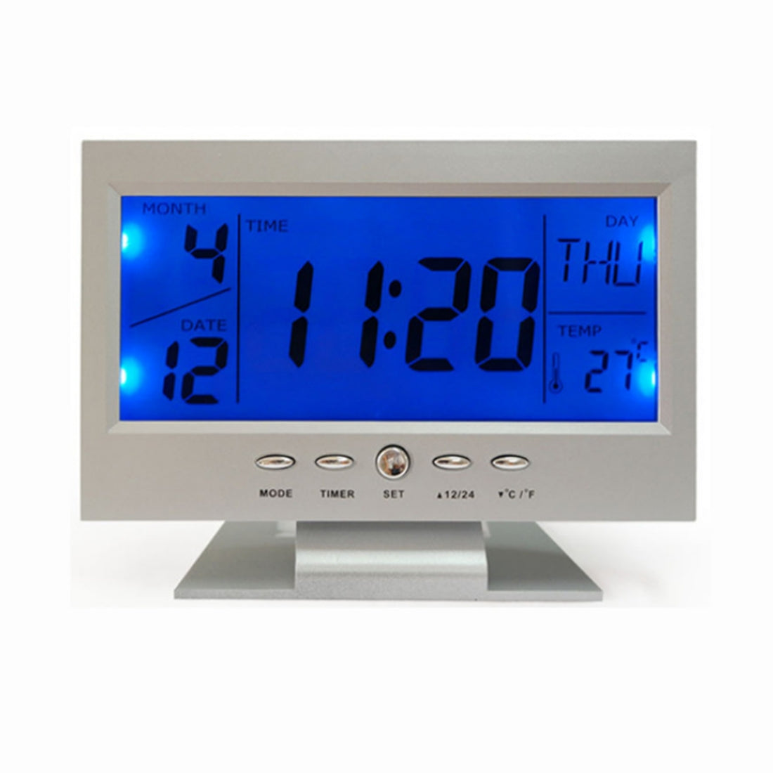 ELECTROPRIME Large Screen Electronic Clock Smart Mute Luminous Clock with Thermometer