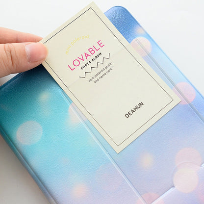 ELECTROPRIME 3 inch Colorful Starry Series PU Cover Album Photo Movie Ticket Storage Collection Photo Album Book(Retro Yellow)