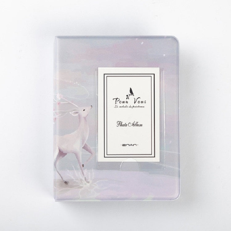 ELECTROPRIME 3 inch Colorful Starry Series PU Cover Album Photo Movie Ticket Storage Collection Photo Album Book(Pink Fawn)