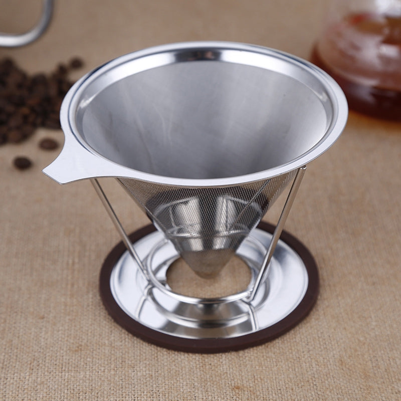 ELECTROPRIME Stainless Steel Filter Cone Filter Cartridge Tea Coffee Free Paper Filter Cup(Silver)