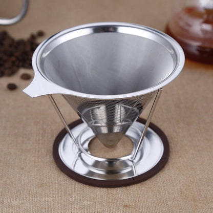 ELECTROPRIME Stainless Steel Filter Cone Filter Cartridge Tea Coffee Free Paper Filter Cup(Silver)