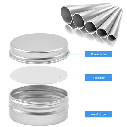 ELECTROPRIME 5 PCS Thread Refillable Aluminum Packaging Box Cosmetic Small Storage Case, Capacity:10g(Silver)
