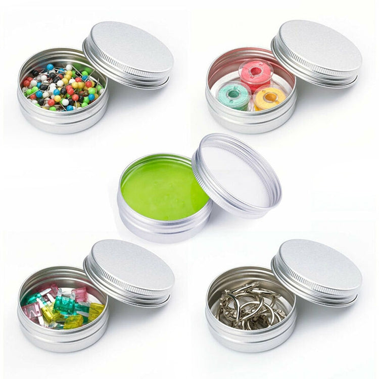 ELECTROPRIME 5 PCS Thread Refillable Aluminum Packaging Box Cosmetic Small Storage Case, Capacity:10g(Silver)