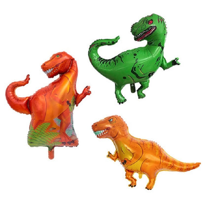 ELECTROPRIME 2 PCS Dinosaur Modeling Aluminum Foil Balloon Children Birthday Decoration Party Supplies Toy, Size:Large, Style:Yellow Tyrannosaurus