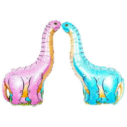 ELECTROPRIME 2 PCS Dinosaur Modeling Aluminum Foil Balloon Children Birthday Decoration Party Supplies Toy, Size:Large, Style:Yellow Tyrannosaurus