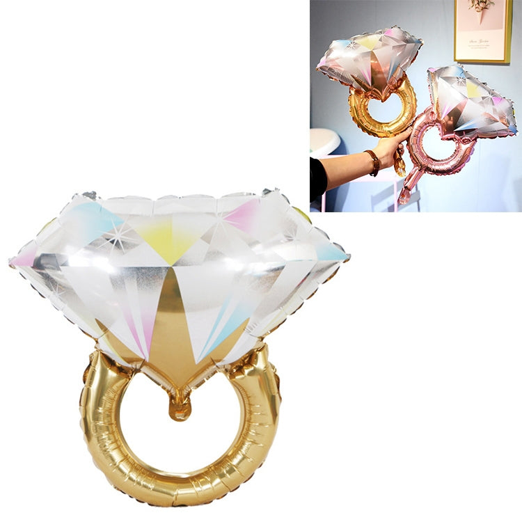 ELECTROPRIME Wedding Marriage Room Decoration Balloon Diamond Ring Foil Balloon, Specification:Large Gold Diamond