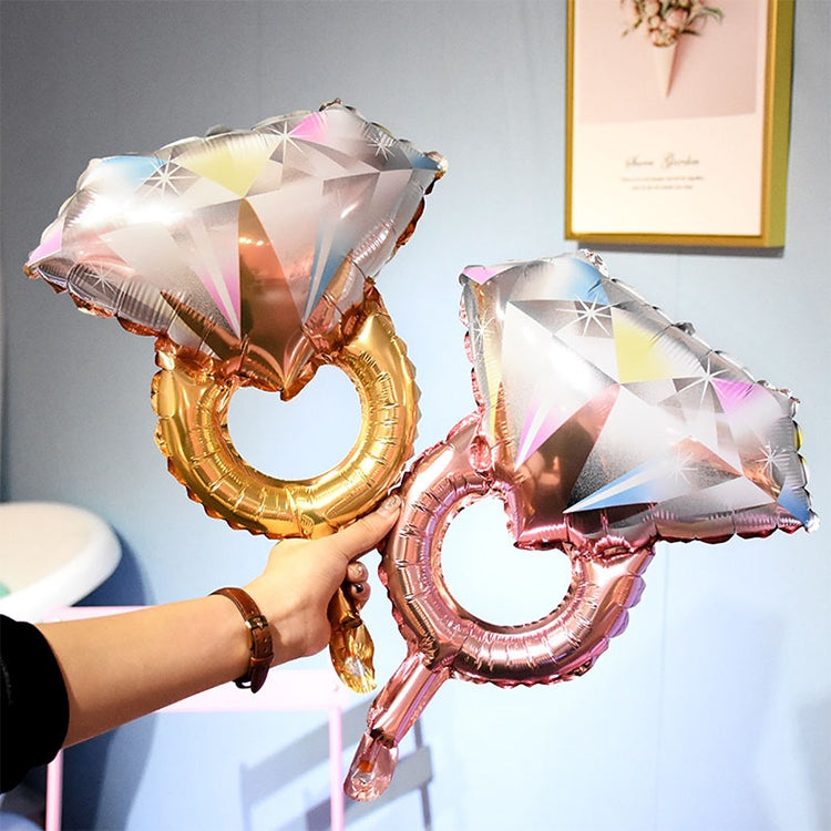 ELECTROPRIME Wedding Marriage Room Decoration Balloon Diamond Ring Foil Balloon, Specification:Super Big Diamond Ring