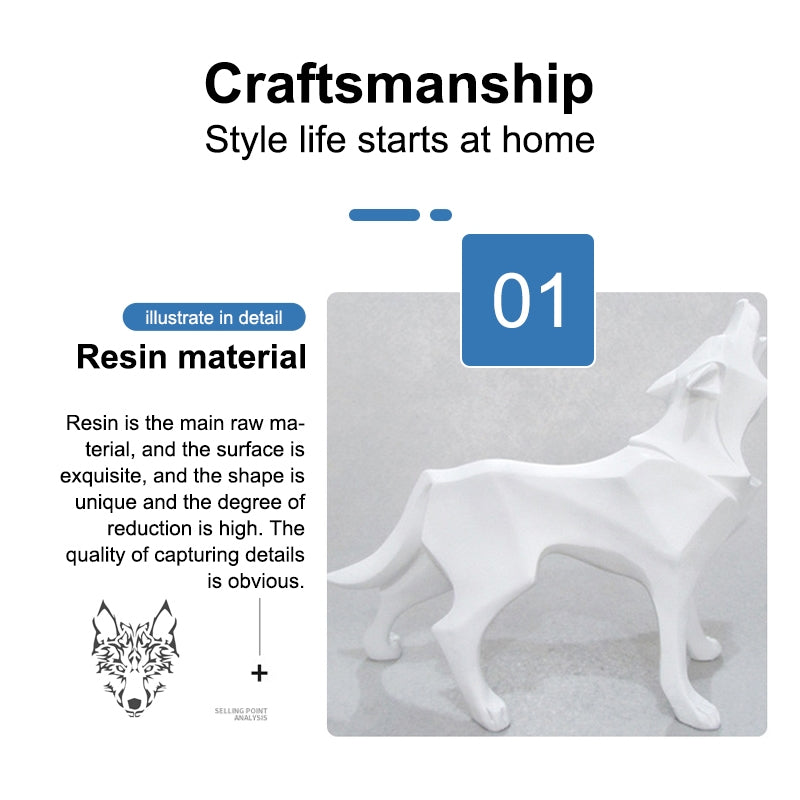 ELECTROPRIME Nordic Animal Resin Handicraft Ornament(White)