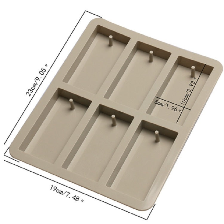 ELECTROPRIME Aromatherapy Wax Handmade Soap Silicone Mold, Specification:Six Grid Rectangle