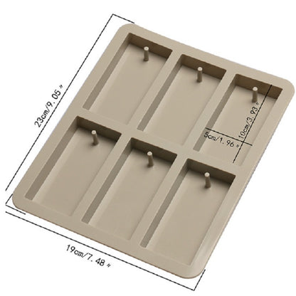 ELECTROPRIME Aromatherapy Wax Handmade Soap Silicone Mold, Specification:Six Grid Rectangle