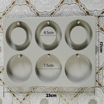 ELECTROPRIME Aromatherapy Wax Handmade Soap Silicone Mold, Specification:Three  Round Three Ring