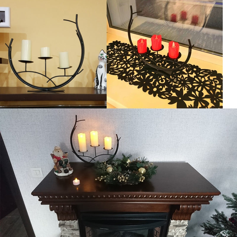ELECTROPRIME Romantic Vintage Wrought Iron Home Decoration Candle Holder Decoration, Excluding Candles