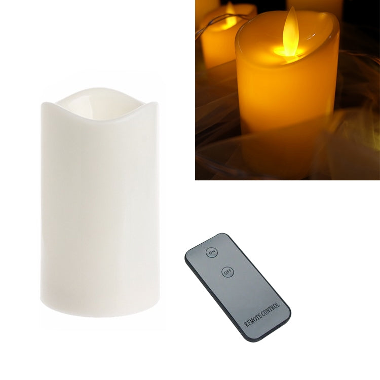 ELECTROPRIME Cylindrical LED Electronic Candle Light Simulation Wedding Candlestick Candle, Size:15x7.5cm with remote control