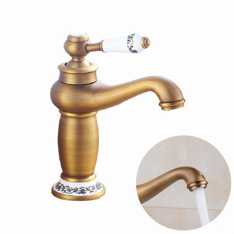 ELECTROPRIME Copper Antique Hot Cold Double Blue White Porcelain Faucet