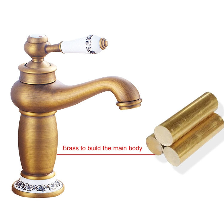 ELECTROPRIME Copper Antique Hot Cold Double Blue White Porcelain Faucet