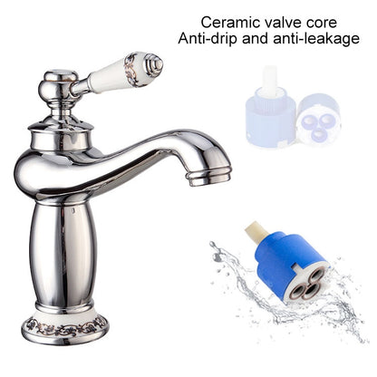 ELECTROPRIME Copper Antique Hot Cold Double Blue White Porcelain Faucet