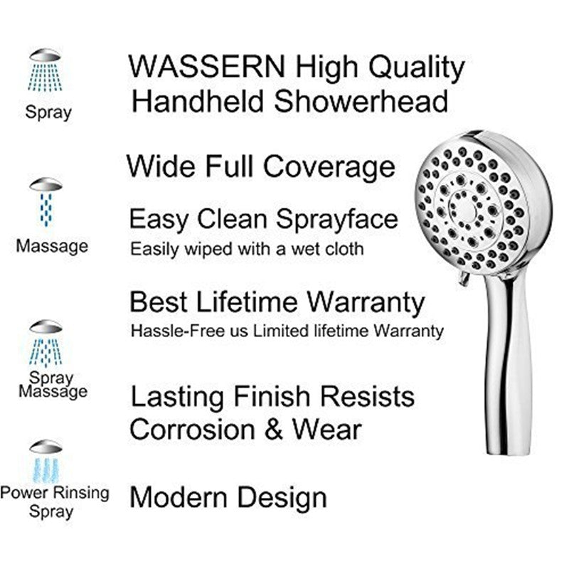 ELECTROPRIME 4 Inches Shower Head ABS Bathroom Bath Shower Water Saving High Pressure Round Shape Hand Shower
