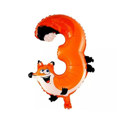 ELECTROPRIME 3 PCS 0-9 Digital Cartoon Children Birthday Party Decorated Aluminum Balloon(Number Three)