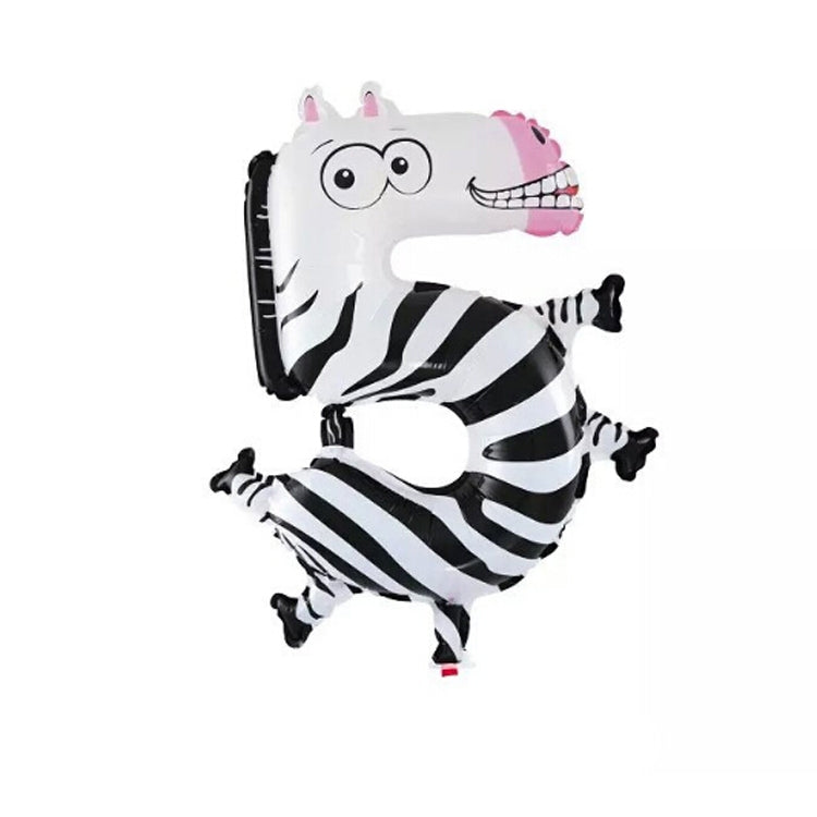 ELECTROPRIME 3 PCS 0-9 Digital Cartoon Children Birthday Party Decorated Aluminum Balloon(Number Five)