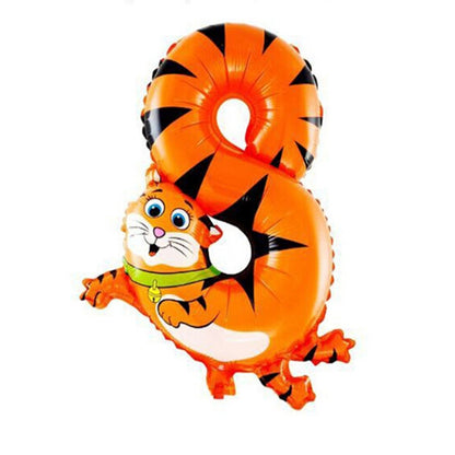 ELECTROPRIME 3 PCS 0-9 Digital Cartoon Children Birthday Party Decorated Aluminum Balloon(Number Eight)