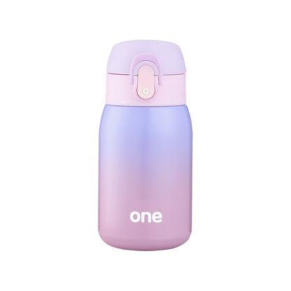ELECTROPRIME Gradient Color Baby Stainless Steel  Milk Thermos Children Insulated Bottle Leak-poof Thermal Cup(260ml Purple)
