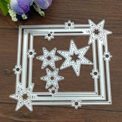 ELECTROPRIME Pentagram Border Cutting Knife Die Scrapbook DIY Material