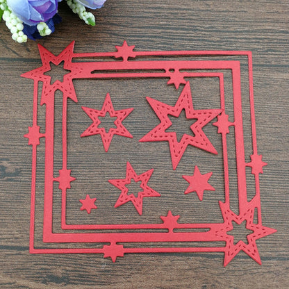ELECTROPRIME Pentagram Border Cutting Knife Die Scrapbook DIY Material
