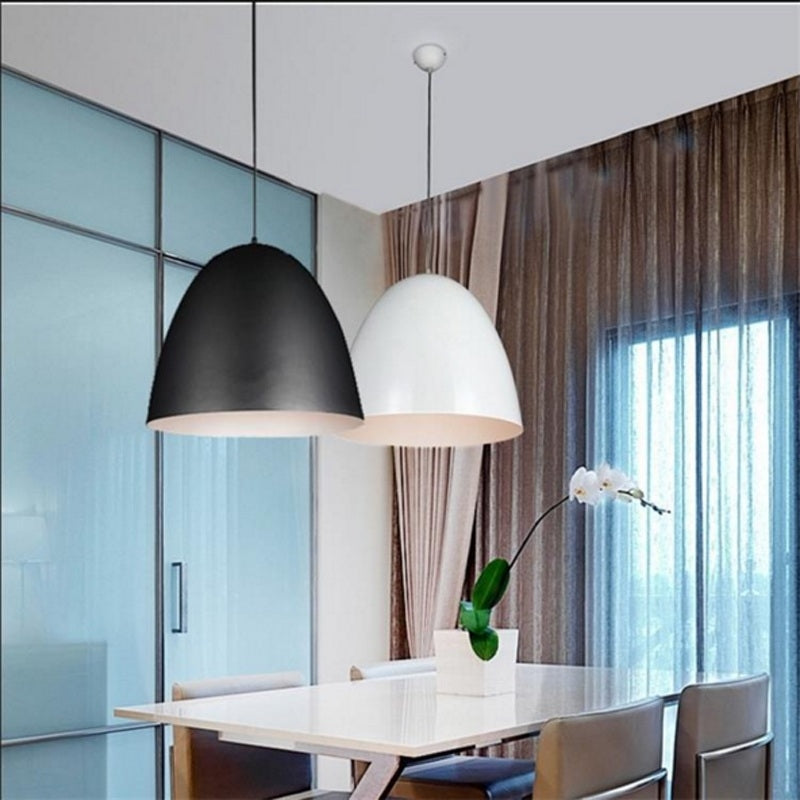 ELECTROPRIME Modern Minimalist Cafe Simple Living Room Bedroom Restaurant Bar Engineering Commercial Lamps, Diameter: 25cm (Black)