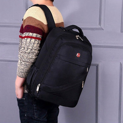 ELECTROPRIME 18 inch Pull Rod Double Shoulders School Bag Book Backpack Business Travel Box Bag (Black)
