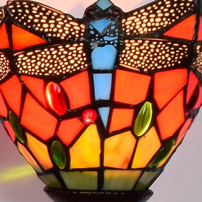 ELECTROPRIME Retro Dragonfly Color Three-heads Wall Lamp Mirror Headlight Corridor Bar Creative Decoration Light (UK Plug)