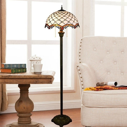 ELECTROPRIME Modern Mediterranean Floor Lamp Mosaic Glass Living Room Dining Room Bedroom Decorative Light (EU Plug)