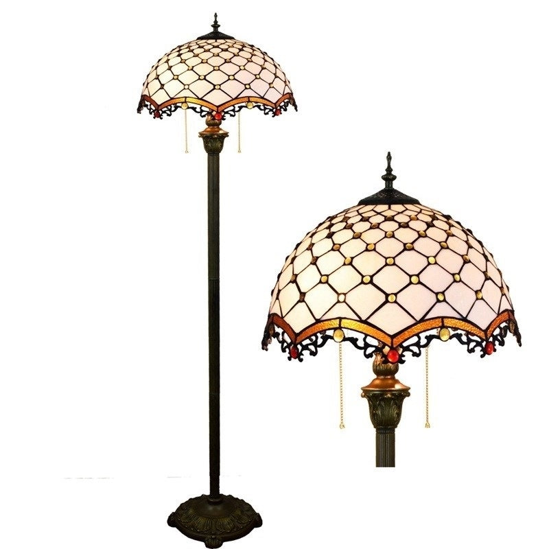 ELECTROPRIME Modern Mediterranean Floor Lamp Mosaic Glass Living Room Dining Room Bedroom Decorative Light (EU Plug)