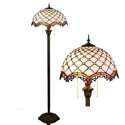 ELECTROPRIME Modern Mediterranean Floor Lamp Mosaic Glass Living Room Dining Room Bedroom Decorative Light (EU Plug)