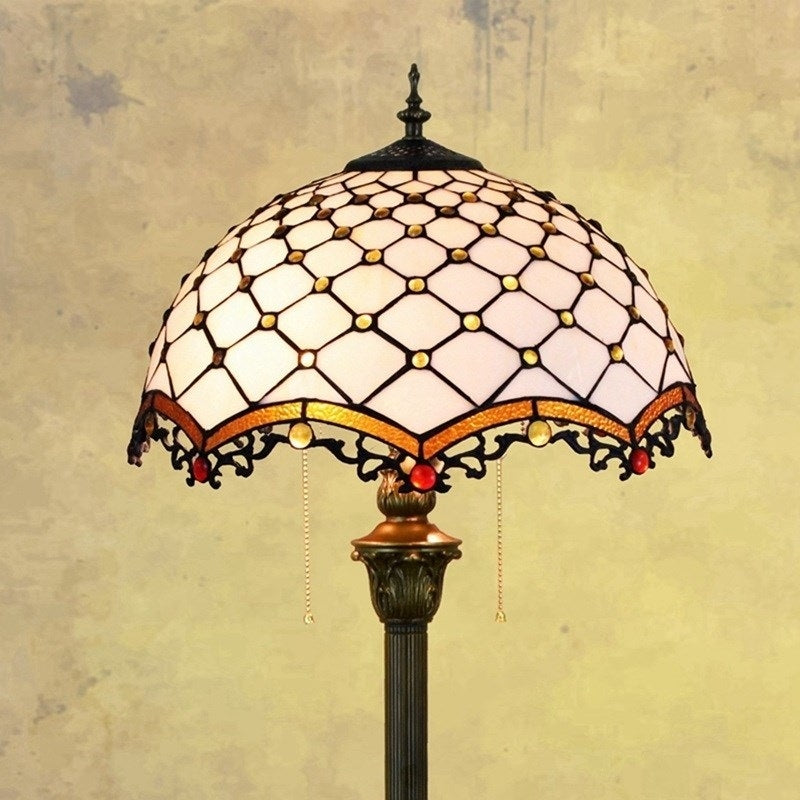 ELECTROPRIME Modern Mediterranean Floor Lamp Mosaic Glass Living Room Dining Room Bedroom Decorative Light (EU Plug)