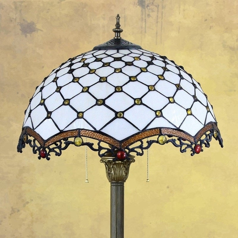 ELECTROPRIME Modern Mediterranean Floor Lamp Mosaic Glass Living Room Dining Room Bedroom Decorative Light (EU Plug)